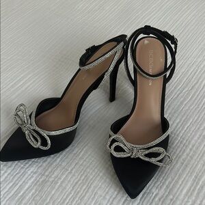 BCBGMaxAzria Silver and Black High Heels